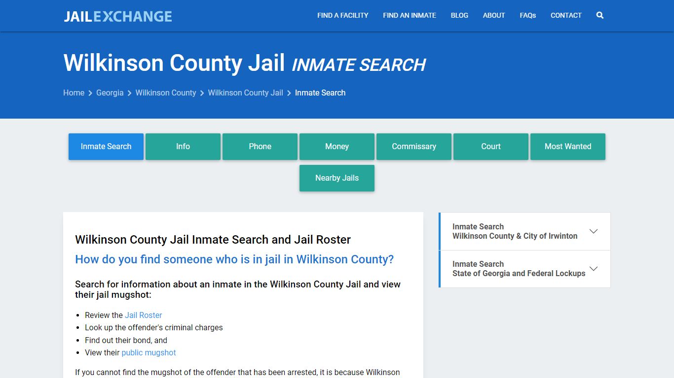 Inmate Search: Roster & Mugshots - Wilkinson County Jail, GA